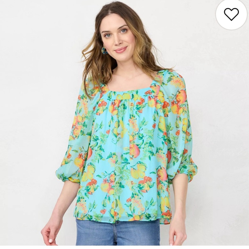 Lauren Conrad Floral Bojo Blouse style size XL R$48